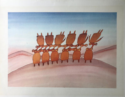 Jean-Michel Folon Vintage Print 1974