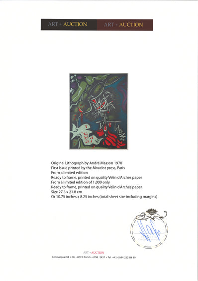 André Masson Vintage Print - Original Lithograph 1970