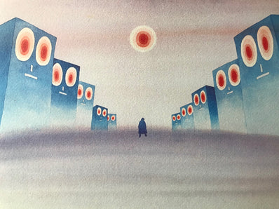 Jean-Michel Folon Vintage Print 1974