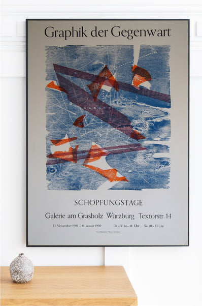Werner Merzhäuser Original Woodcut Poster 1992 - Graphik der Gegenwart