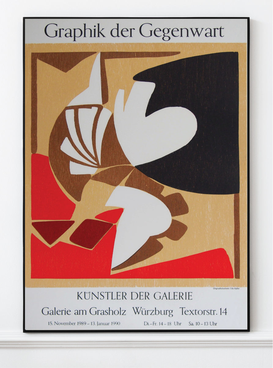 Udo Koller Original Woodcut Poster 1990 - Graphik der Gegenwart