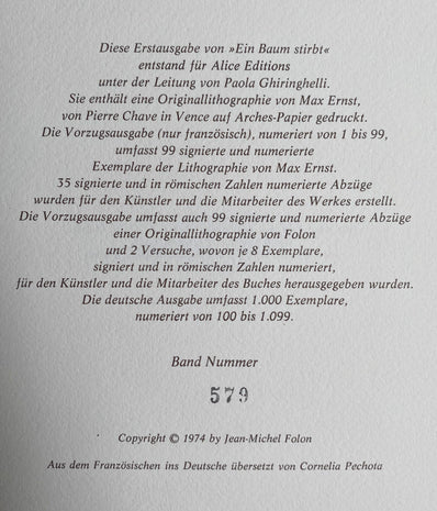 Jean-Michel Folon Vintage Print 1974