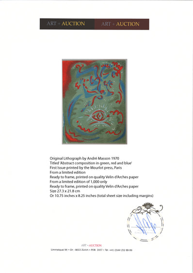 André Masson Vintage Print - Original Lithograph 1970