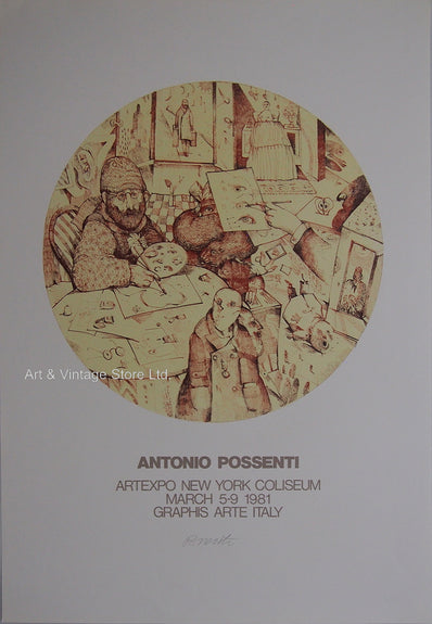 Antonio Possenti - Hand Signed Original Artist Poster 1981