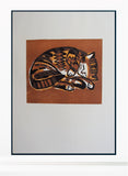 Marmalade Cat Original Woodcut
