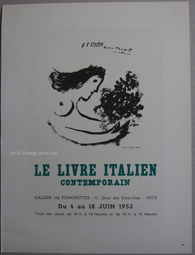 Marc Chagall Vintage Print - Original Lithograph 1959