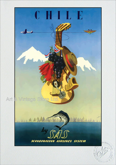 Chile Vintage Travel Poster - Fine Art Giclée Print