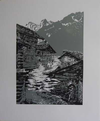 Claus Stable - Original Woodcut