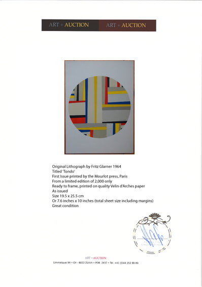 Fritz Glarner Vintage Print - Original Lithograph 1964