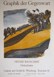 Heiner Bauschert Original Woodcut Poster 1995 - Graphik der Gegenwart
