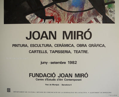 Small Joan Miró Original Artist Poster 1982
