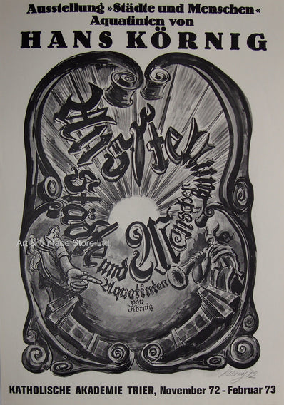 Hans Kornig - Hand Signed Original Artist Poster 1973