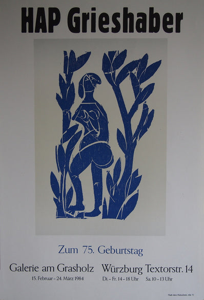HAP Grieshaber Original Woodcut Poster 1984 - Graphik der Gegenwart