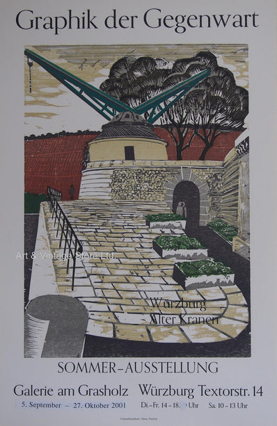 Heinz Fredrich Original Woodcut Poster 2001 - Graphik der Gegenwart