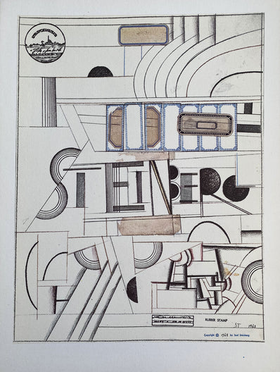 Saul Steinberg Vintage Print 1977 - Original Lithograph