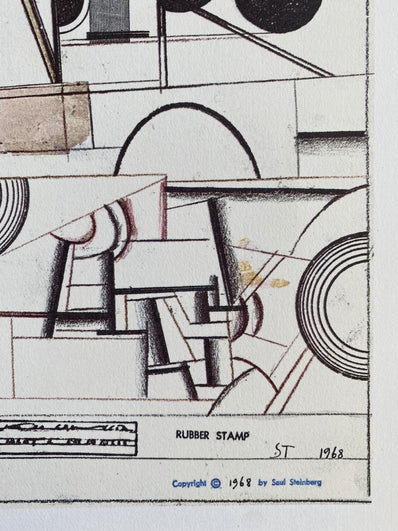 Saul Steinberg Vintage Print 1977 - Original Lithograph