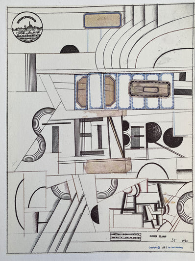 Saul Steinberg Vintage Print 1977 - Original Lithograph