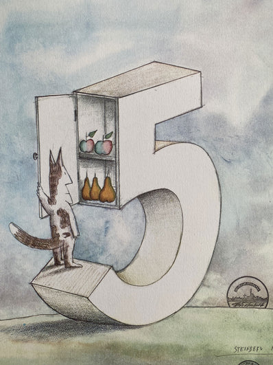 Saul Steinberg Vintage Print 1977 - Original Lithograph