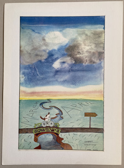 Saul Steinberg Vintage Print 1977 - Original Lithograph