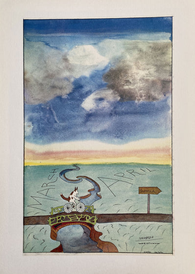 Saul Steinberg Vintage Print 1977 - Original Lithograph