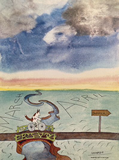 Saul Steinberg Vintage Print 1977 - Original Lithograph