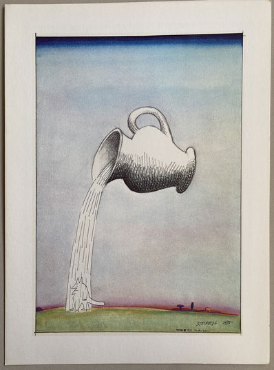 Saul Steinberg Vintage Print 1977 - Original Lithograph