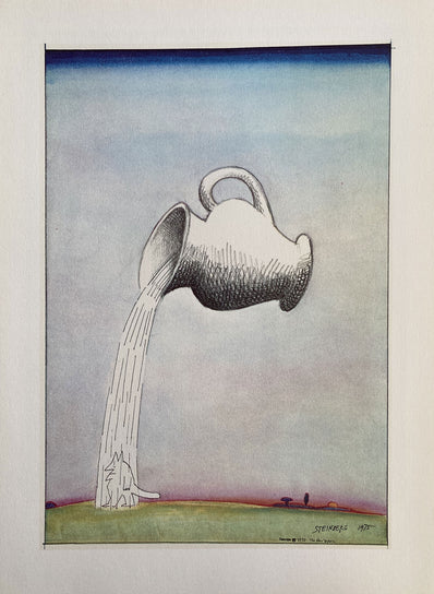 Saul Steinberg Vintage Print 1977 - Original Lithograph