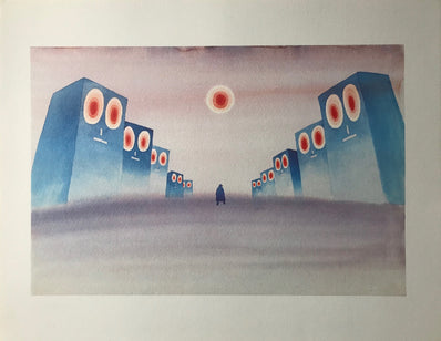 Jean-Michel Folon Vintage Print 1974