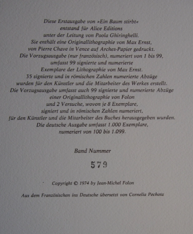 Jean-Michel Folon Vintage Print 1974