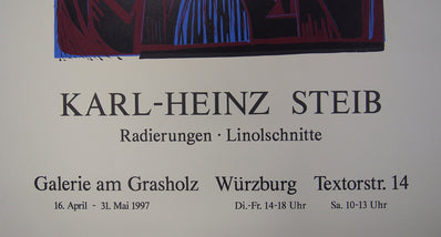 Karl-Heinz Steib - Graphik der Gegenwart Woodcut Poster 1997
