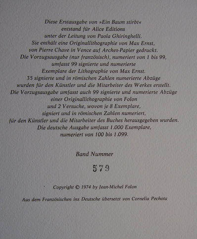 Jean-Michel Folon Vintage Print 1974