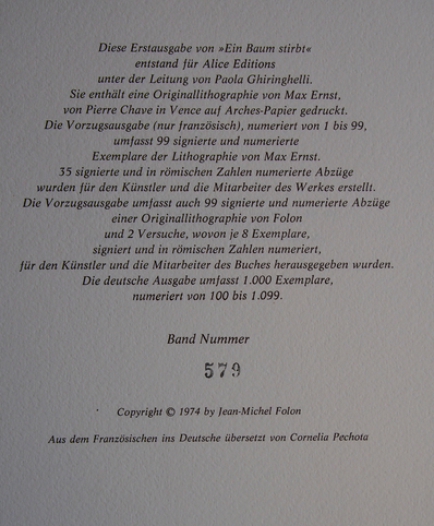 Jean-Michel Folon Vintage Print 1974