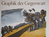 Heiner Bauschert Original Woodcut Poster 1995 - Graphik der Gegenwart