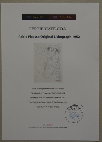 Pablo Picasso -  Hand Signed Lithograph 1952