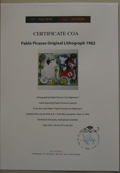 Pablo Picasso -  Hand Signed Lithograph 1962