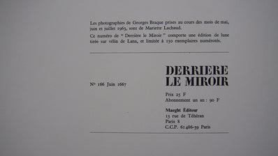 Georges Braque - Original Lithograph 1967