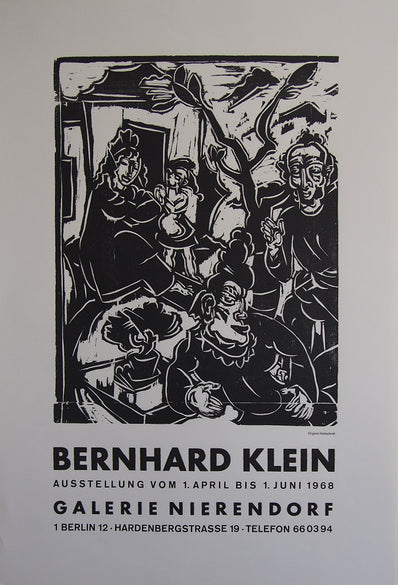 Bernhard Klein Original Woodcut Poster 1968
