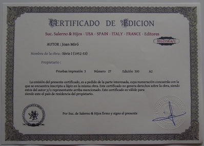 Joan Miró - Hand Pressed Print