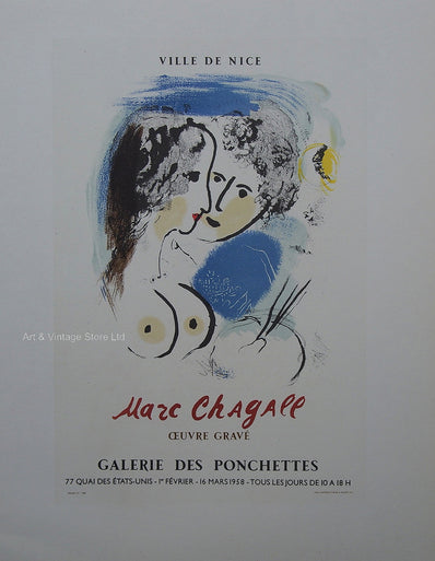 Marc Chagall Vintage Print - Original Lithograph 1959