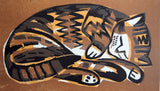 Marmalade Cat Original Woodcut