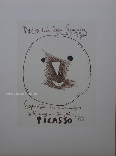 Pablo Picasso Vintage Print - Original Lithograph 1959