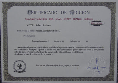 Robert Indiana- Hand Pressed Print