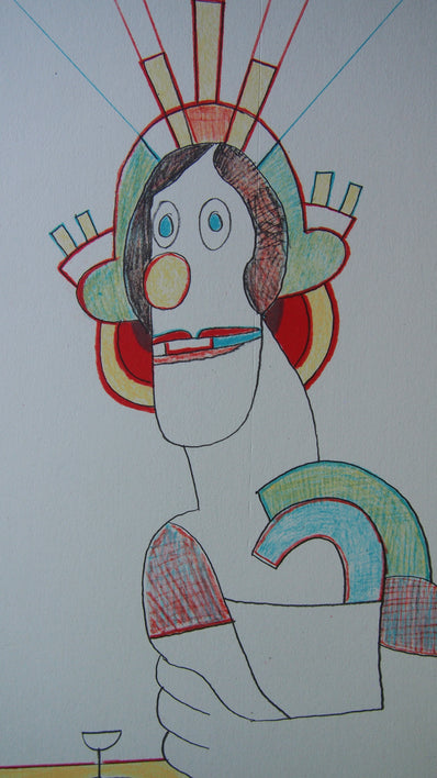 Saul Steinberg Vintage Print 1977 - Original Lithograph