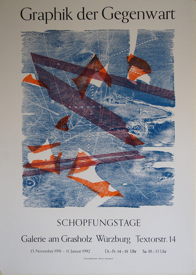 Werner Merzhäuser Original Woodcut Poster 1992 - Graphik der Gegenwart
