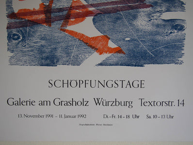 Werner Merzhäuser Original Woodcut Poster 1992 - Graphik der Gegenwart