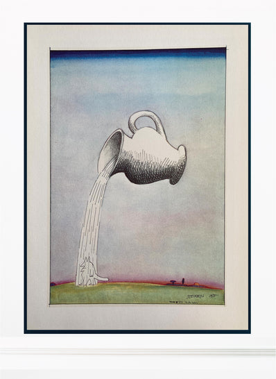 Saul Steinberg Vintage Print 1977 - Original Lithograph