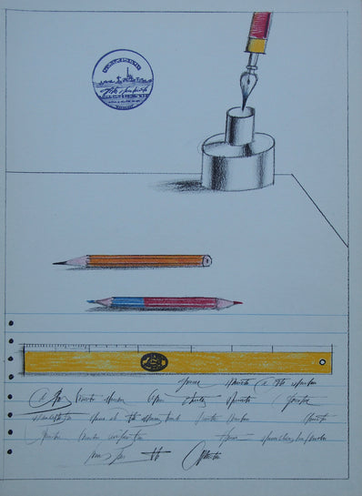 Saul Steinberg Vintage Print 1973 - Original Lithograph