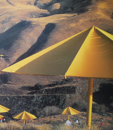 Christo exhibition poster - Yellow Umbrellas