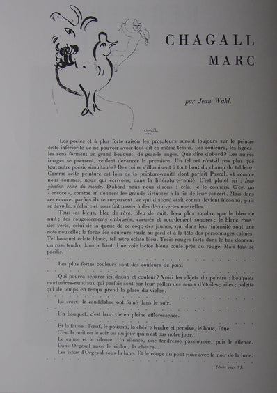 Marc Chagall - Original Lithograph 1950