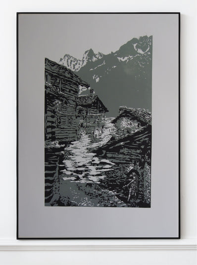 Claus Stable - Original Woodcut